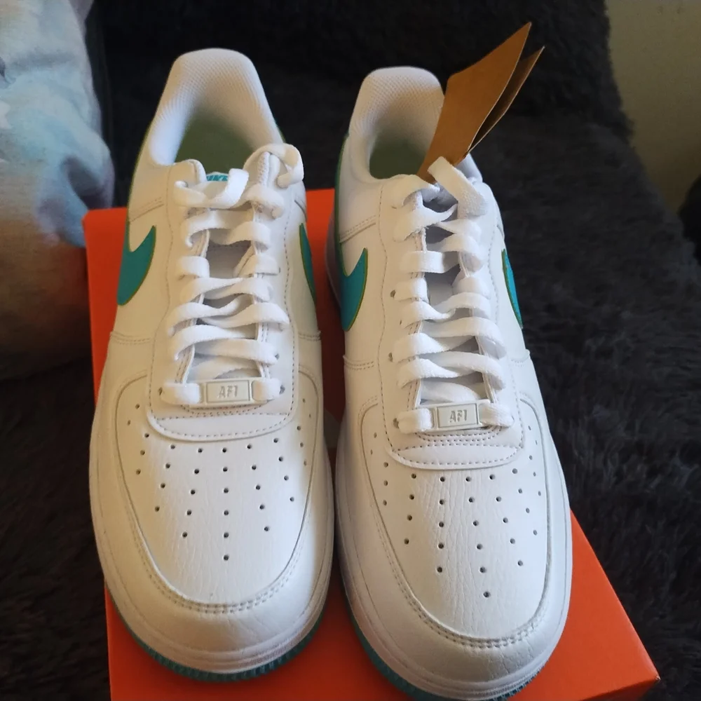 White and Teal Sneakers - Picture 6 of 8